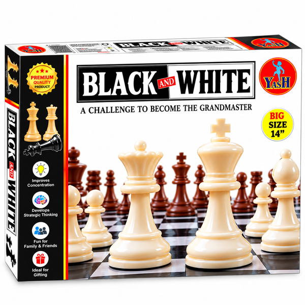 Black & White (Big) 14-Inch Chess Set