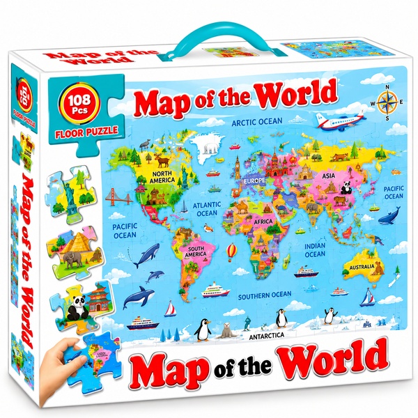 Map of the World 108-Piece Floor Puzzle