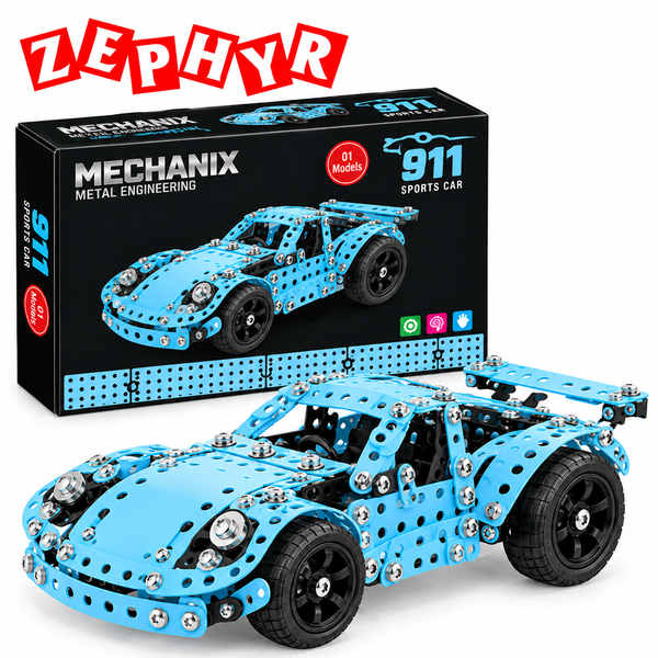 Mechanix 911 Sports Car Metal Engineering Building Set